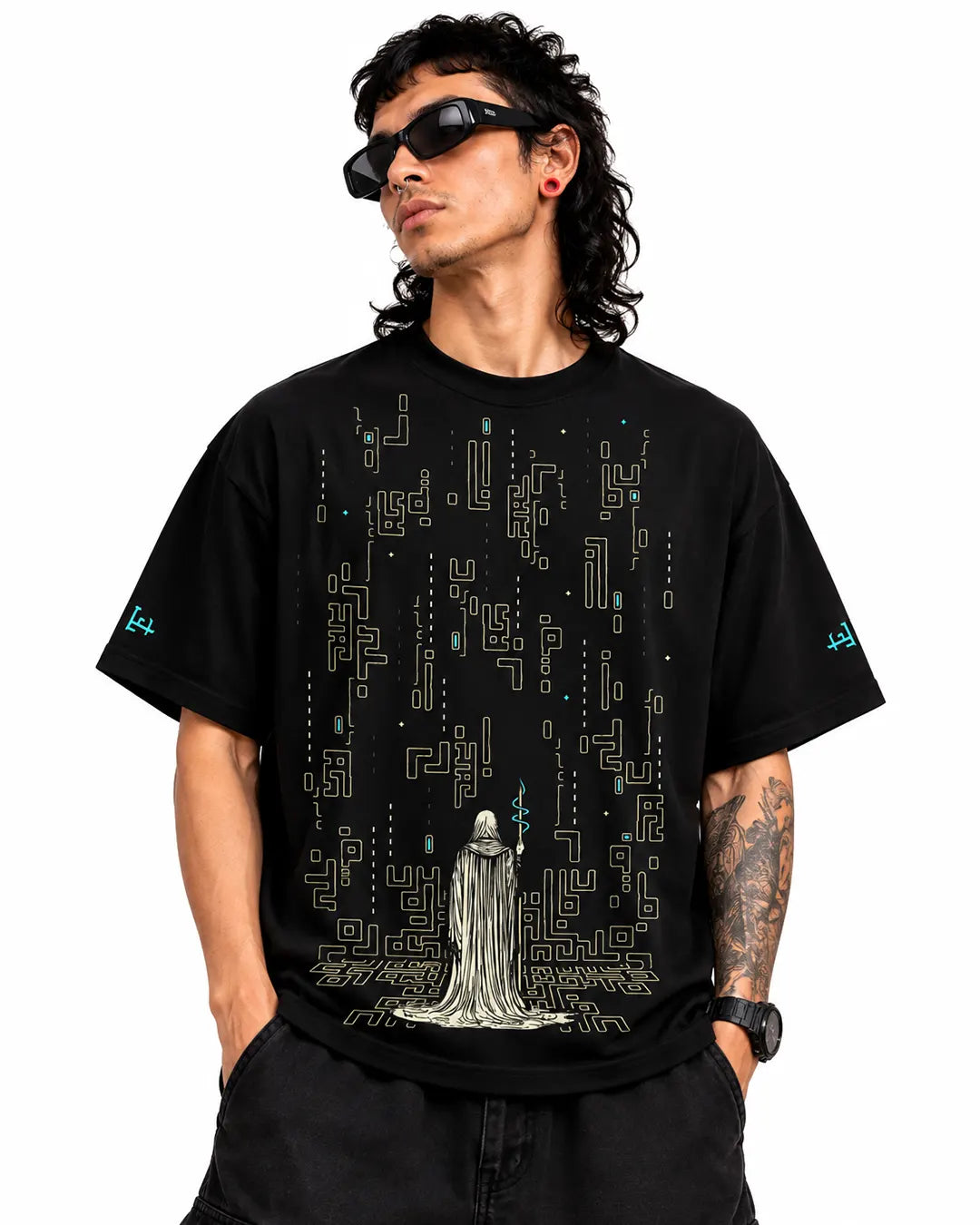 Shop the Sum-Morning UV light reactive oversized T-shirt by Ultra Tribe