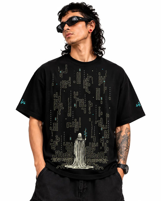 Shop the Sum-Morning UV light reactive oversized T-shirt by Ultra Tribe