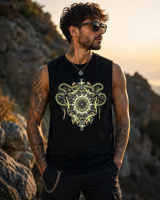 Mechanical Face | UV Light Reactive Tank Top