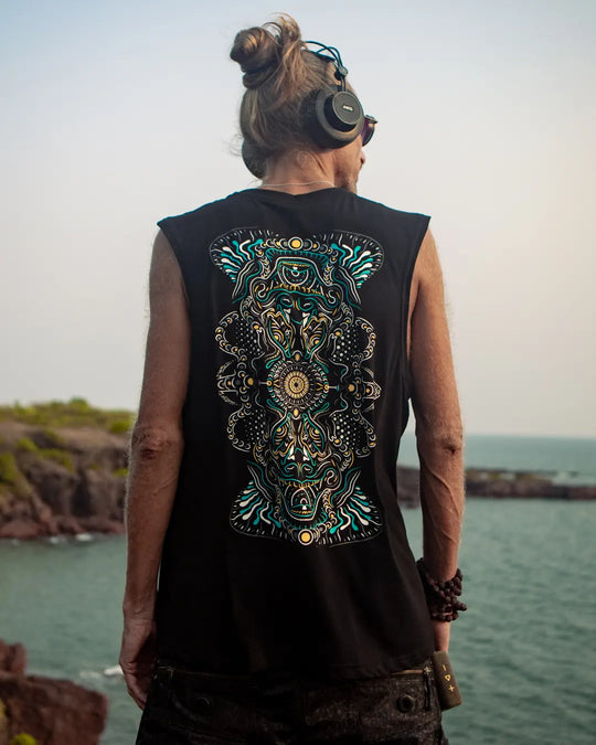 DMT Trip | UV Light Reactive Plus Glow in Dark Cotton Tank Tees
