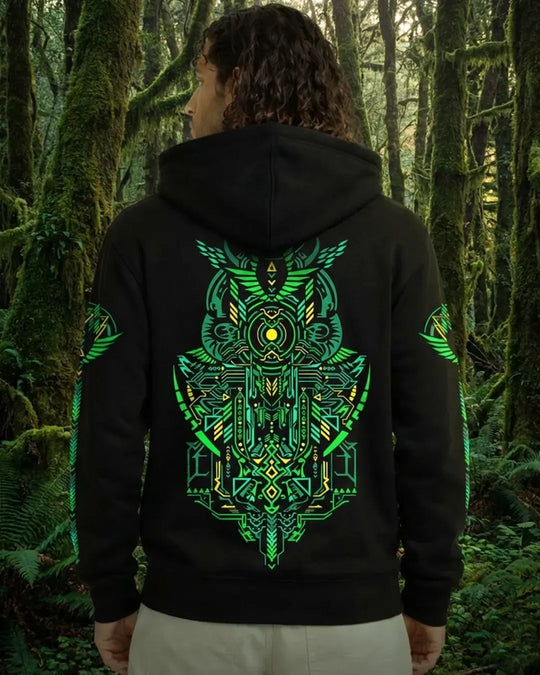 Sylph | Zip-Up Cotton Hoodie UV Light Reactive