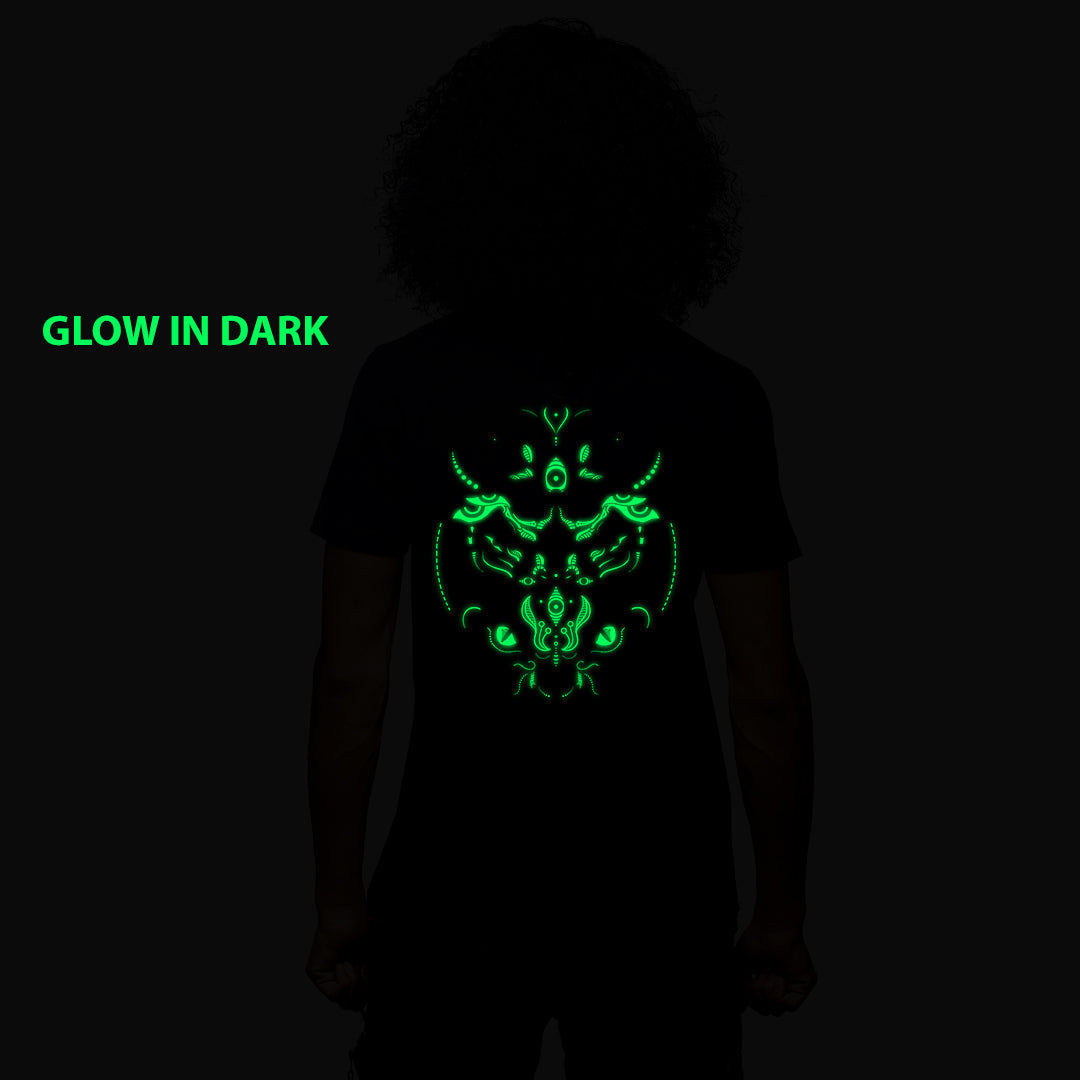 Matsya katoenen T-shirt met korte mouwen en glow in the dark