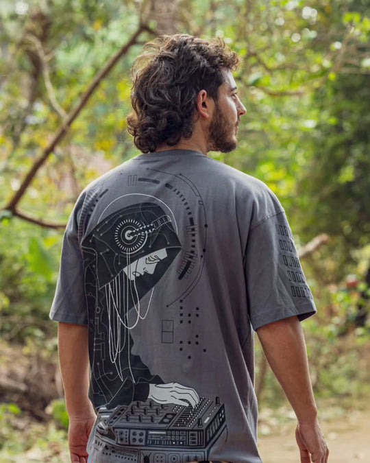 Monastik | Grey Oversized Cotton T-Shirt