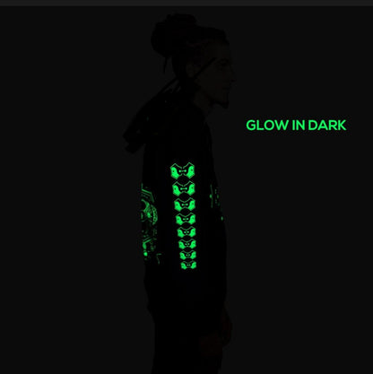 Sweat à capuche en coton Damaru UV Plus Glow In Dark