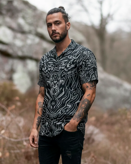 Skull Full Printed Relaxed Fit Shirt