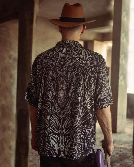 Skull Full Printed Relaxed Fit Shirt