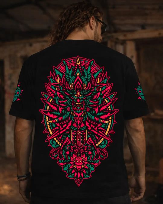 Tribeni | UV Light Reactive | Oversized Cotton T-Shirt