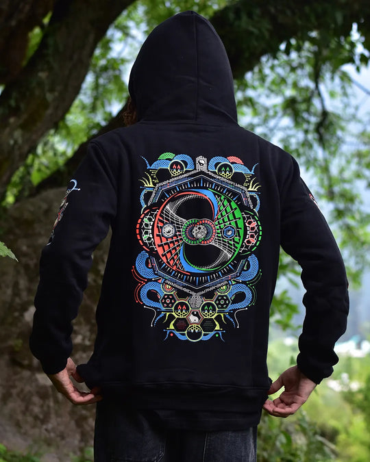 Damaru Cotton Hoodie UV Plus Glow In Dark