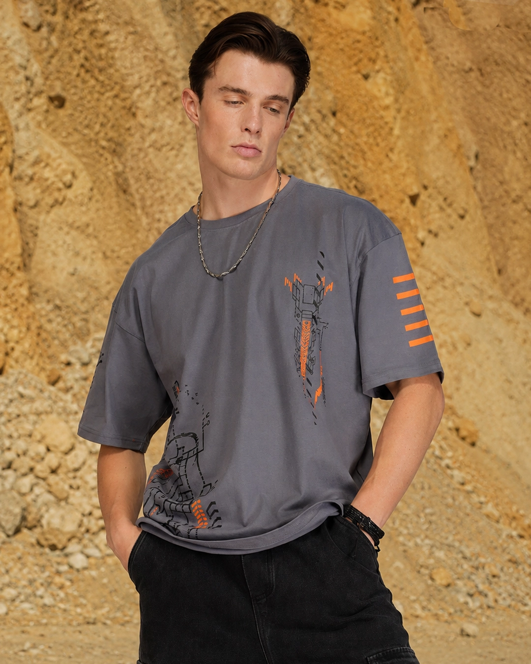 Sub-Surface oversized T-shirt with UV-reactive artwork — additional product view 1