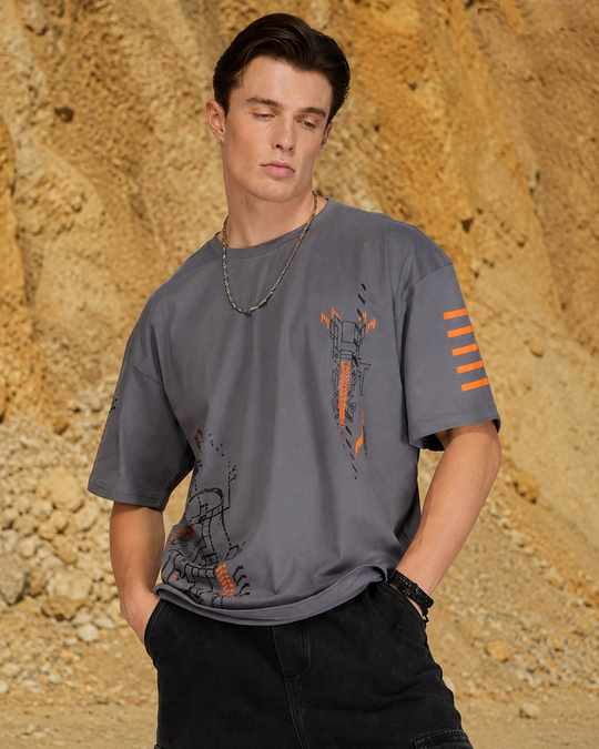 Sub-Surface oversized T-shirt with UV-reactive artwork — additional product view 1