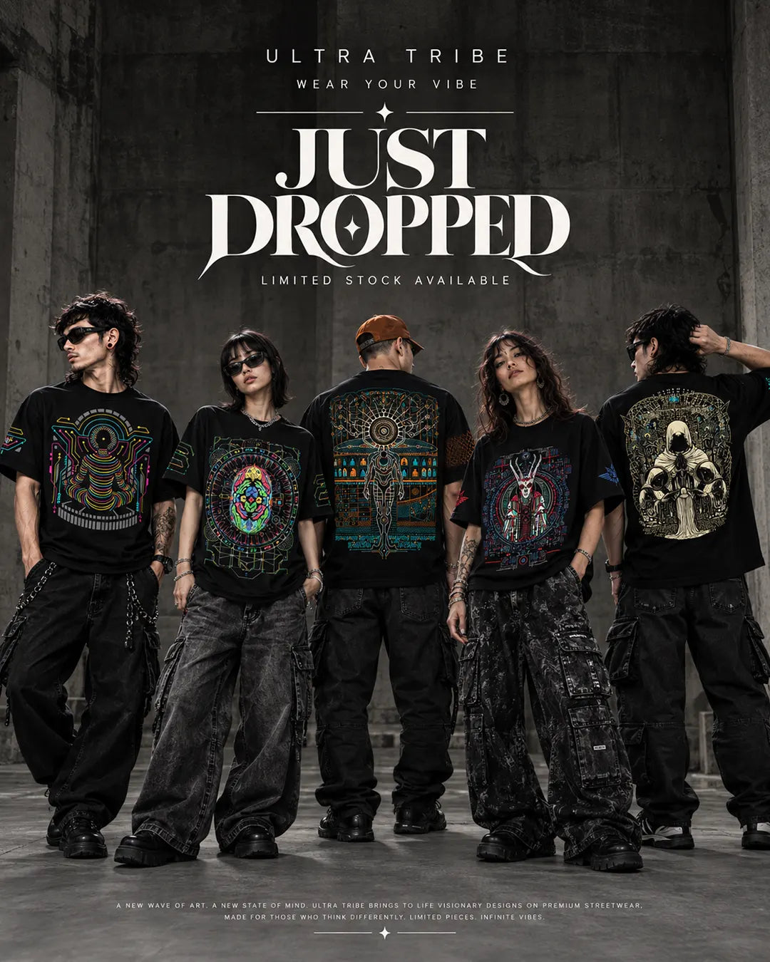 Ultra Tribe new drop featuring the latest graphic T-shirts and hoodies.