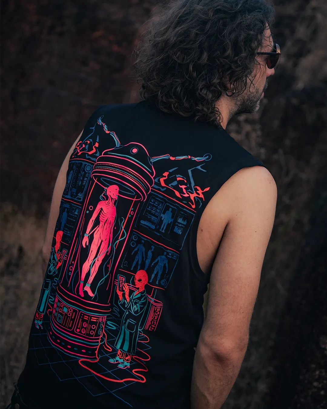Alien Lab UV-reactive tank top artwork view 1