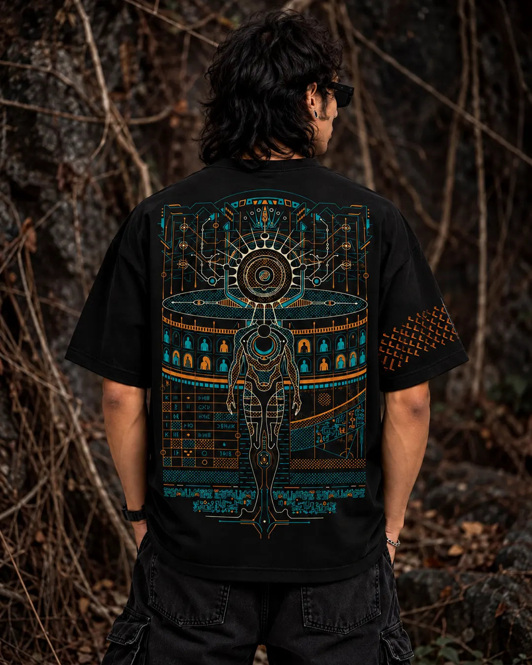 rave festiveal clothes by ultra tribe uv light reactive prints original artwork 