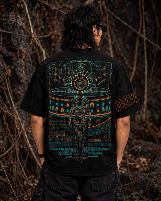 rave festiveal clothes by ultra tribe uv light reactive prints original artwork 