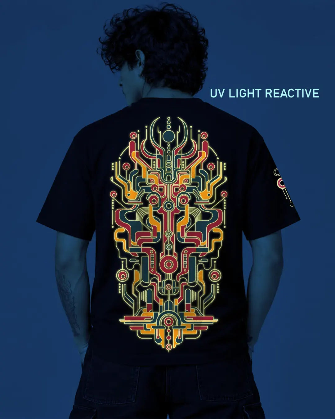 Cybernetic Spirit, Regular Fit T-Shirt, UV Reactive T-Shirt, Glow in the Dark T-Shirt, Psychedelic T-Shirt, Futuristic Artwork, Graphic Tee, Rave Wear, Festival Clothing, Ultra Tribe