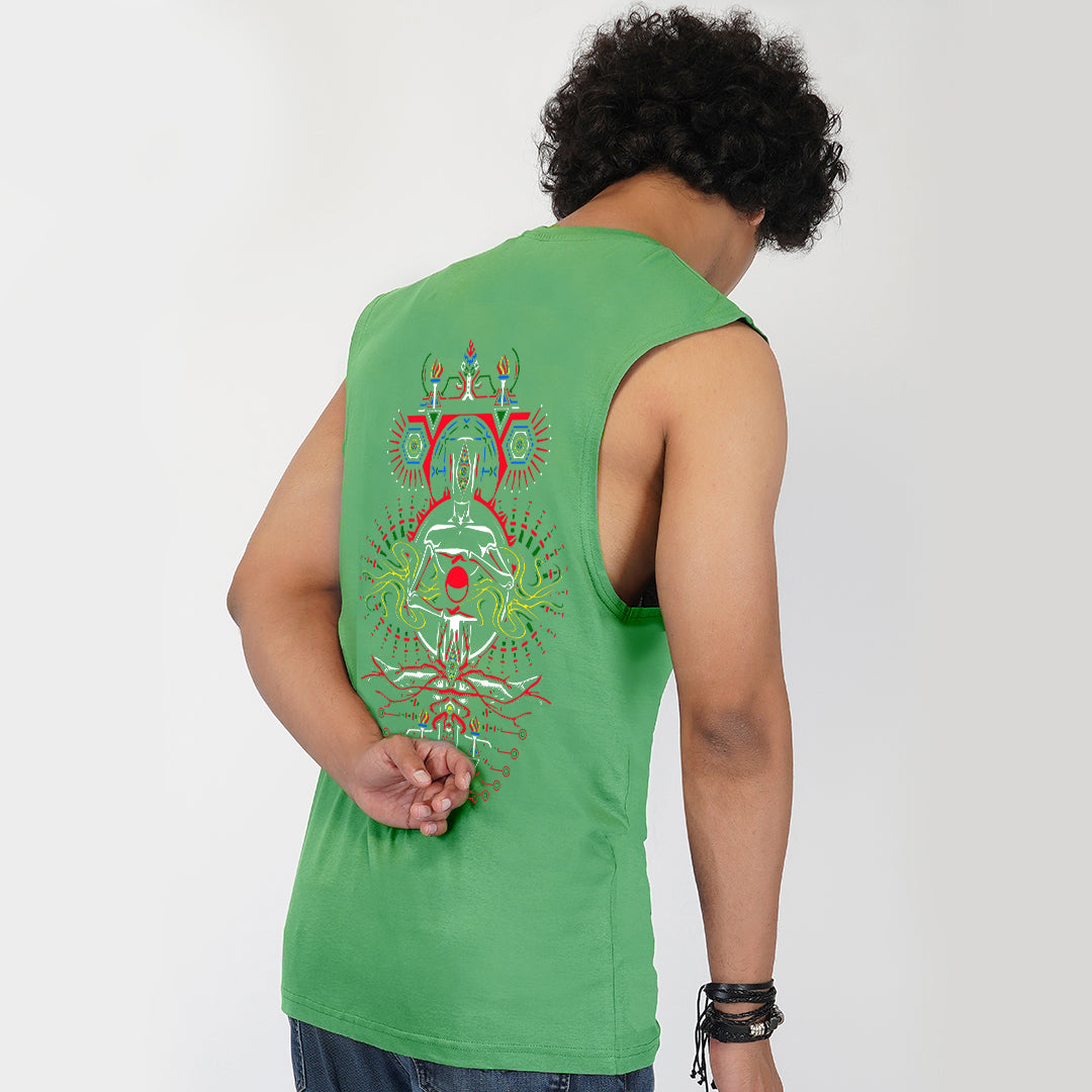 Synthesis UV Light Reactive &amp; Glow in Dark Spring Green Tank Top