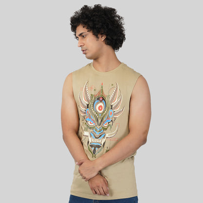 T-shirt en coton sans manches pour hommes Oni