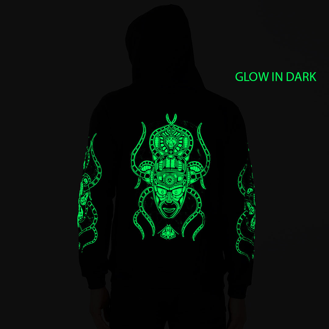 Sweat à capuche en coton Droid Glow In The Dark