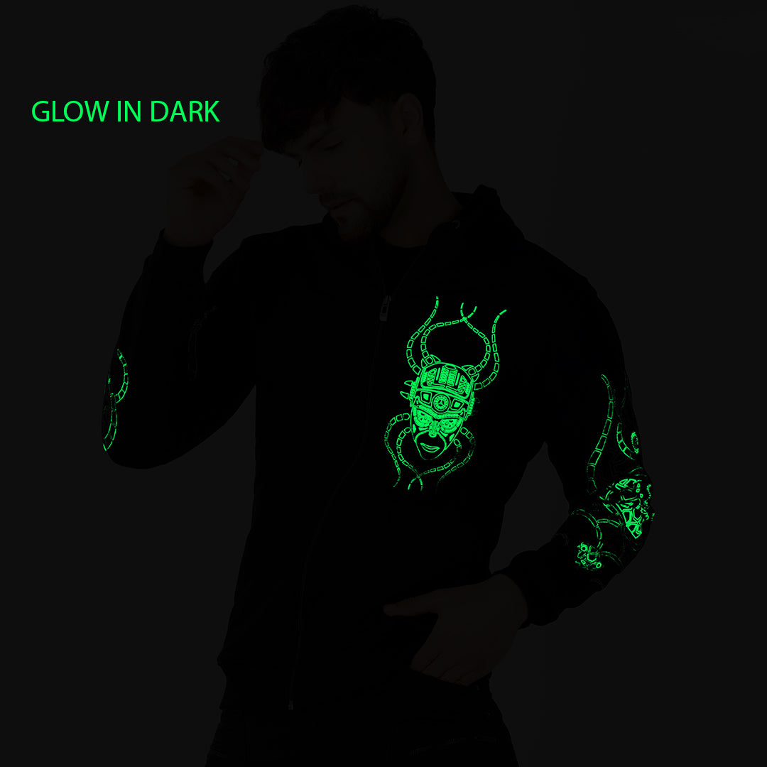 Sweat à capuche en coton Droid Glow In The Dark