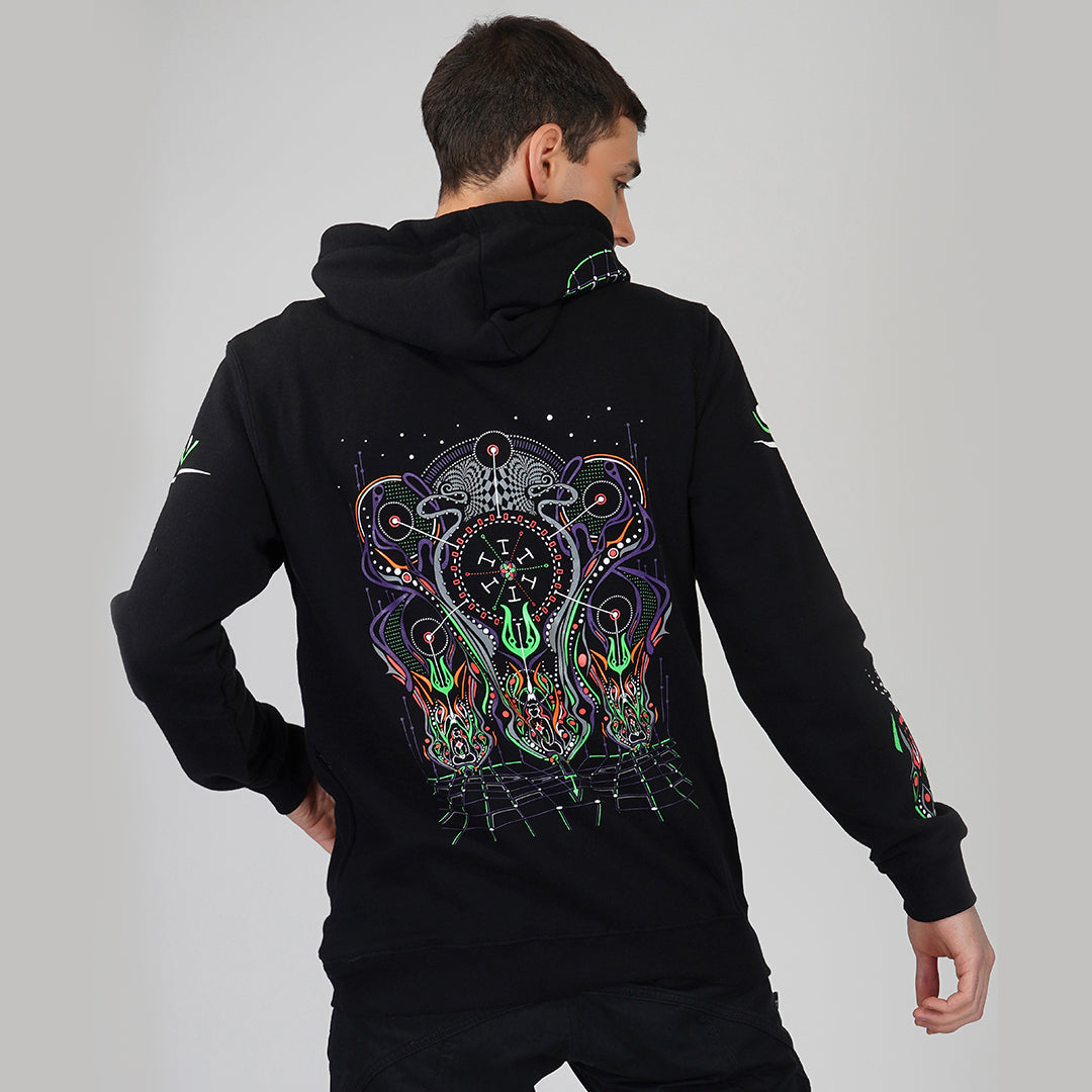Spiritual Network Cotton Hoodie UV Reactive – Ultra Tribe