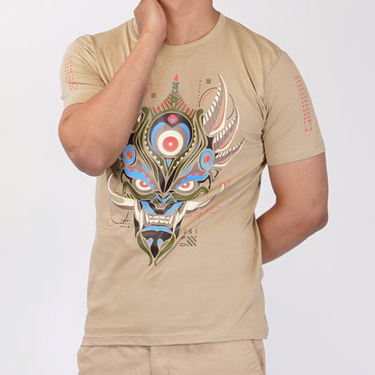 Oni T-shirt met ronde hals en halve mouw