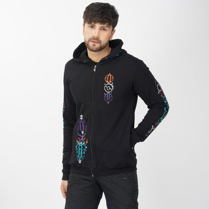 Bull Parade katoenen hoodie met ritssluiting UV Plus Glow In Dark