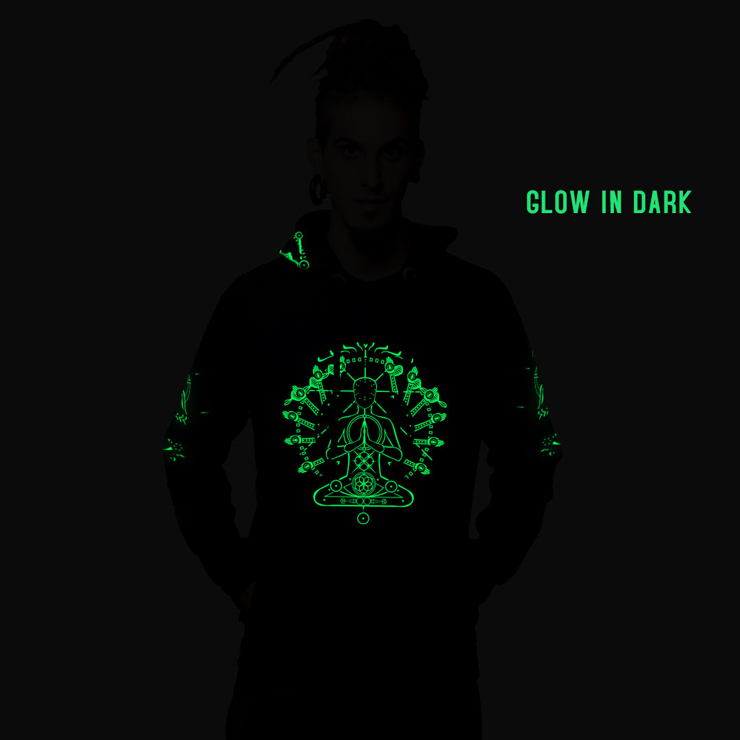 Unity of Spirit katoenen hoodie UV Plus Glow In Dark