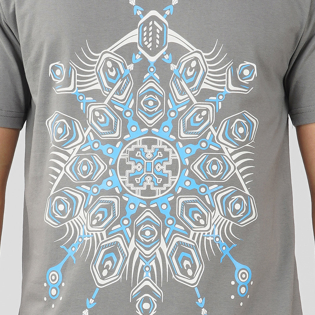 Ultra Tribe officieel grijs UV Reactive Plus Glow in Dark T-shirt