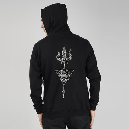 Heilige Trishul katoenen hoodie UV Plus Glow In Dark