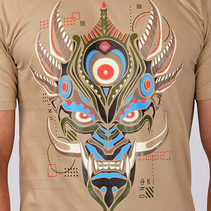 T-shirt Oni à col rond et demi-manches