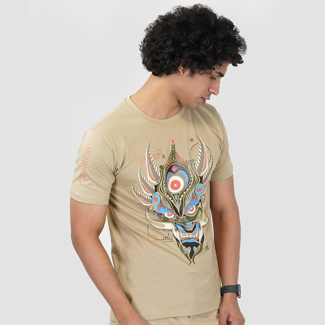 T-shirt Oni à col rond et demi-manches