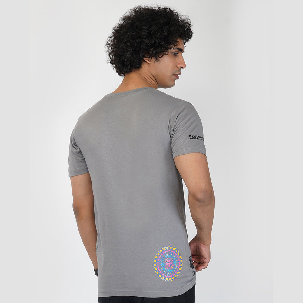 Rivermonk T-shirt gris à col rond et demi-manches