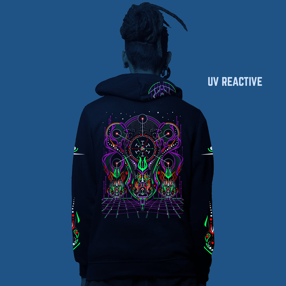 Spiritual Network Cotton Hoodie UV Reactive hoodie product view 2