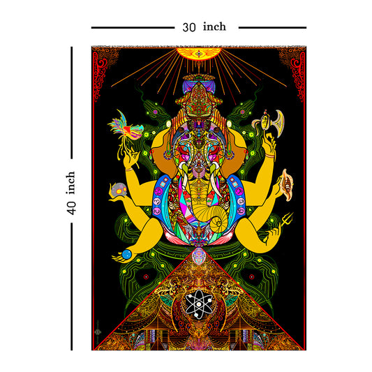 Ganesha Wall Hanging Tapestry (Multicolour, 40 x 30 inch)